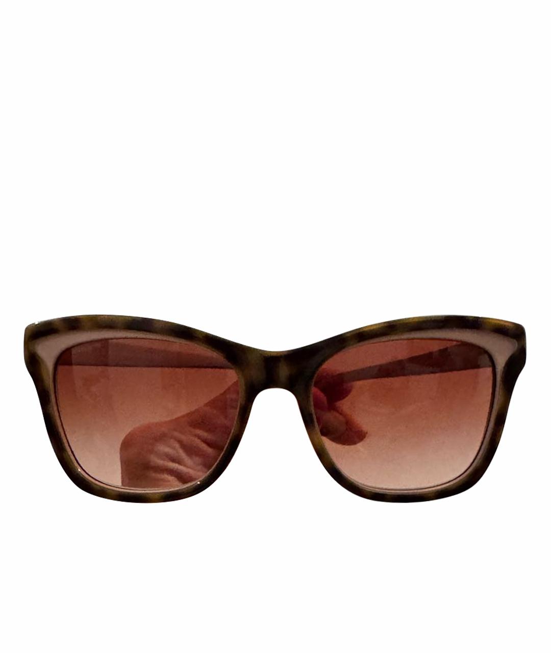 PRADA Коричневые пластиковые солнцезащитные очки, фото 1