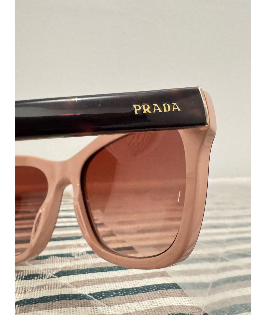 PRADA Коричневые пластиковые солнцезащитные очки, фото 3