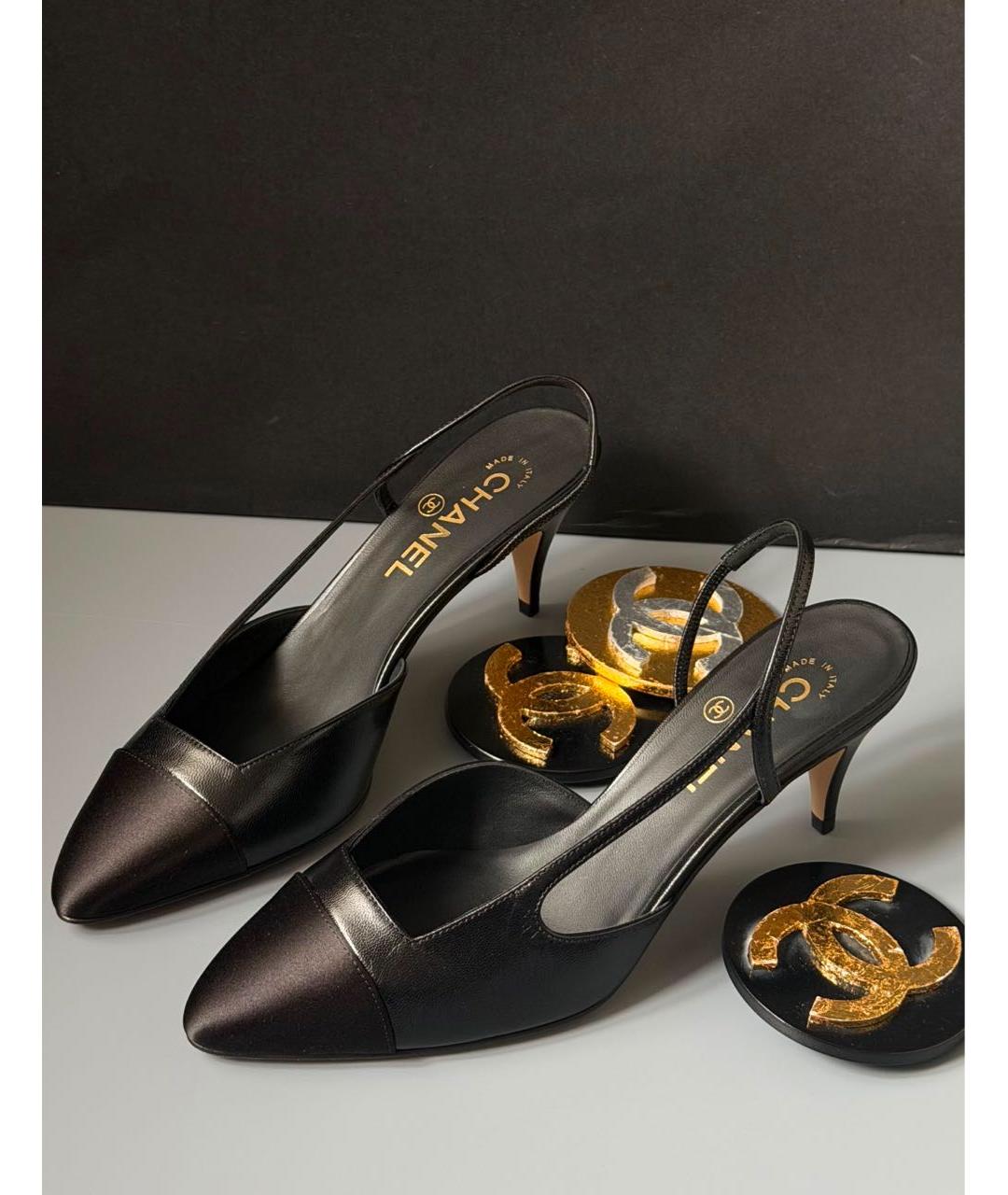 CHANEL Черные кожаные туфли, фото 2