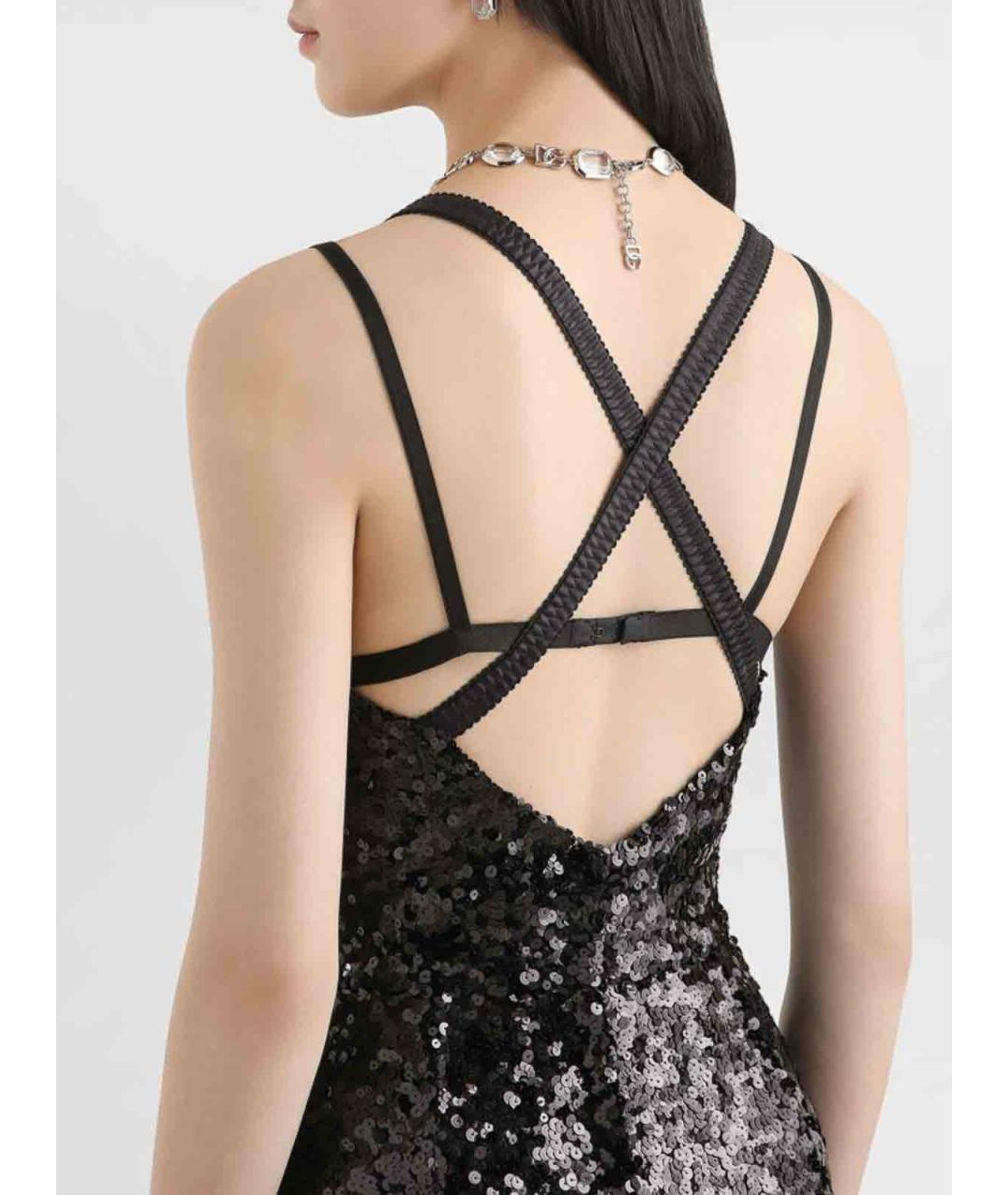 DOLCE&GABBANA Черное полиамидовое платье, фото 5