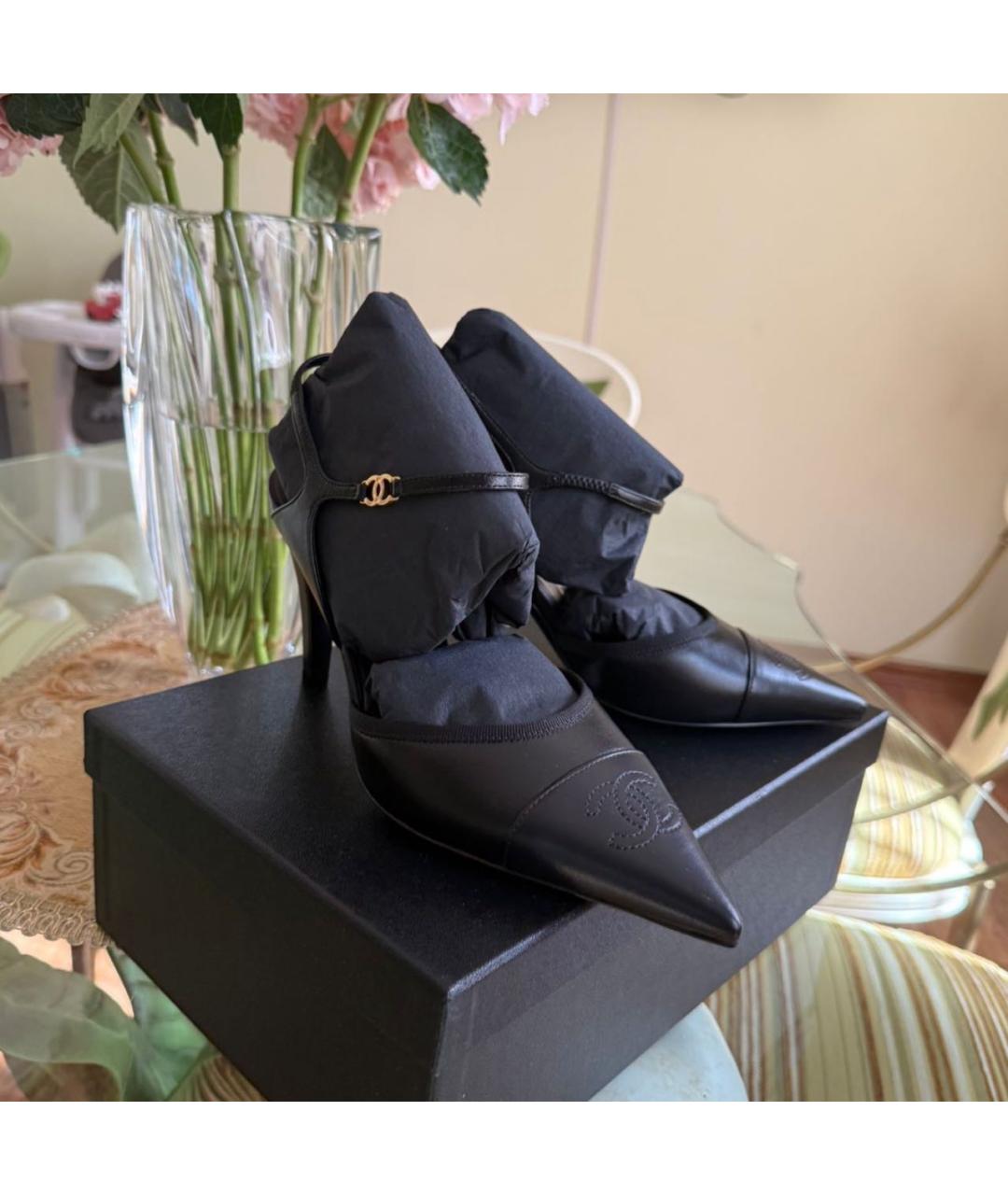 CHANEL Черные кожаные туфли, фото 3