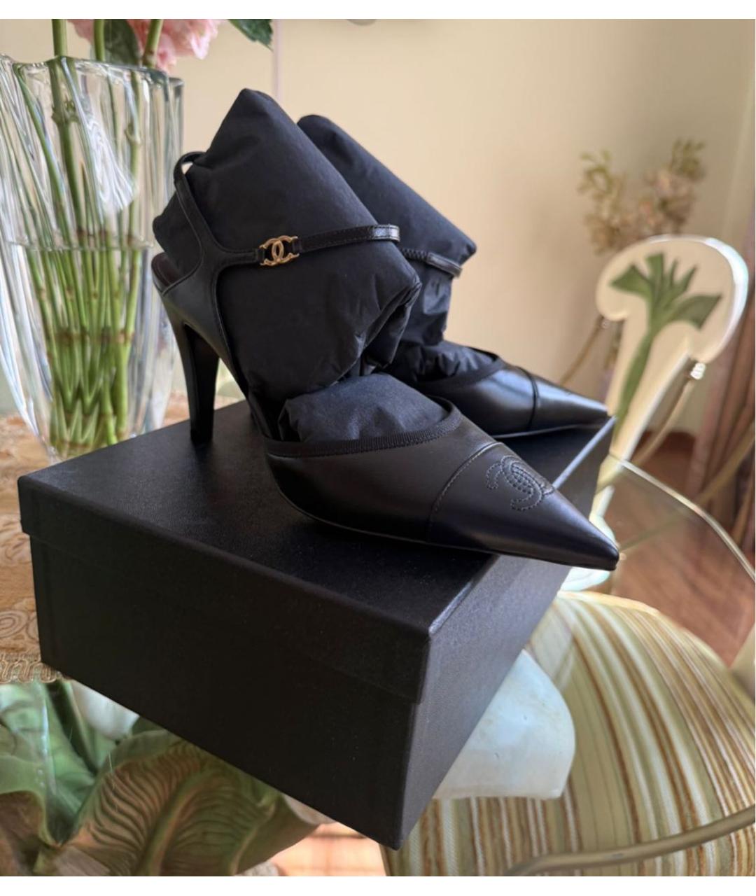 CHANEL Черные кожаные туфли, фото 2