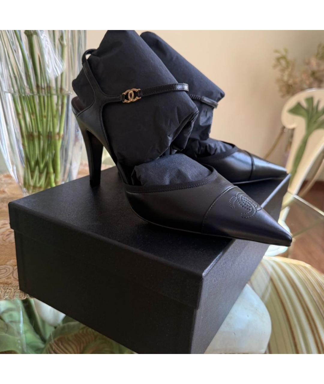 CHANEL Черные кожаные туфли, фото 6