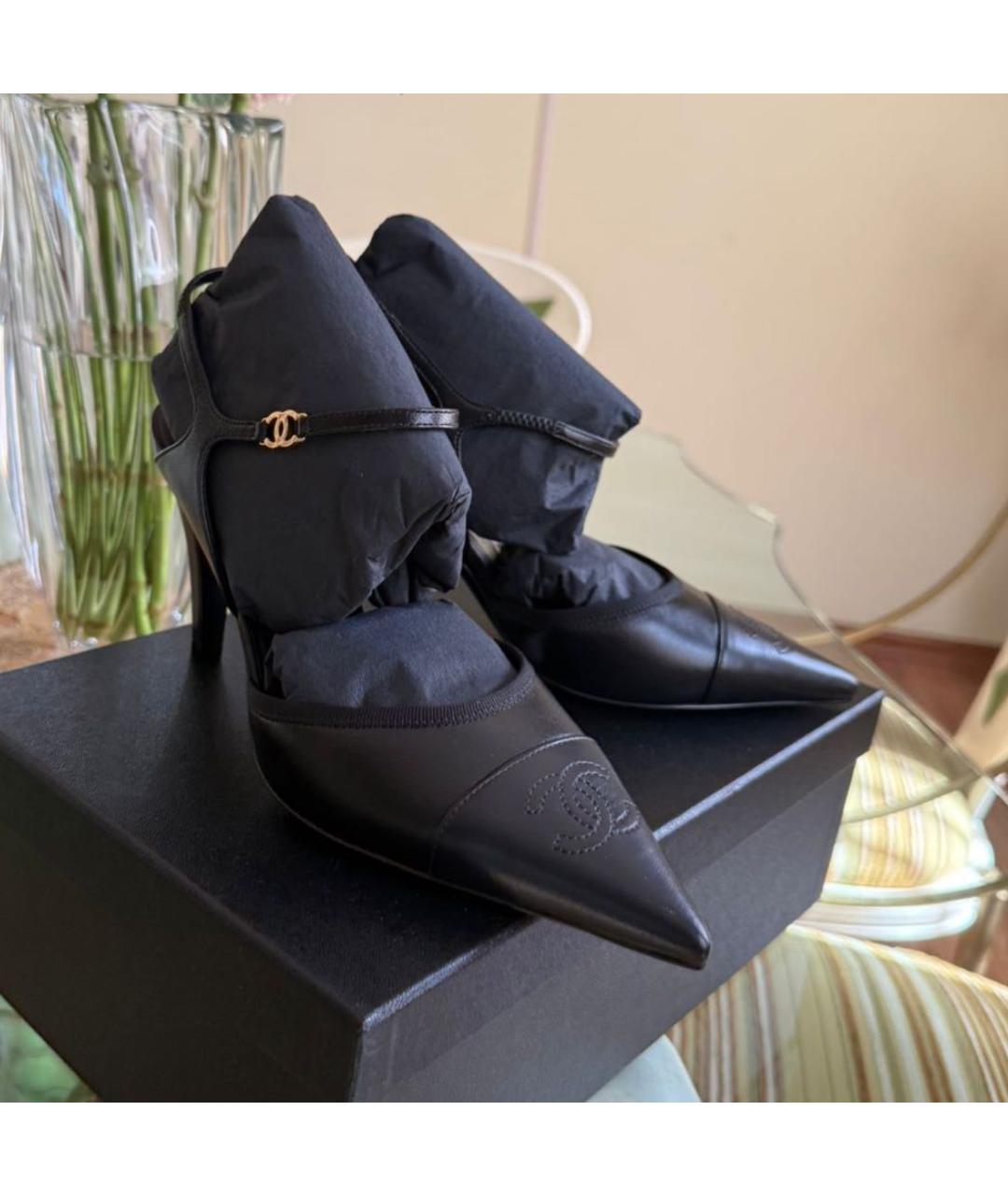 CHANEL Черные кожаные туфли, фото 7
