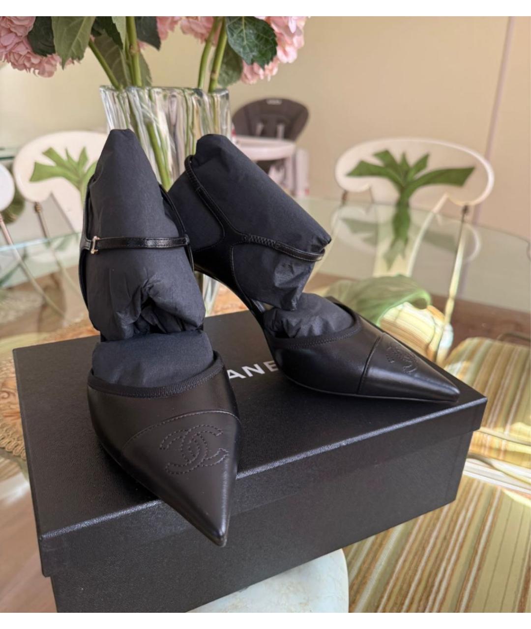 CHANEL Черные кожаные туфли, фото 8