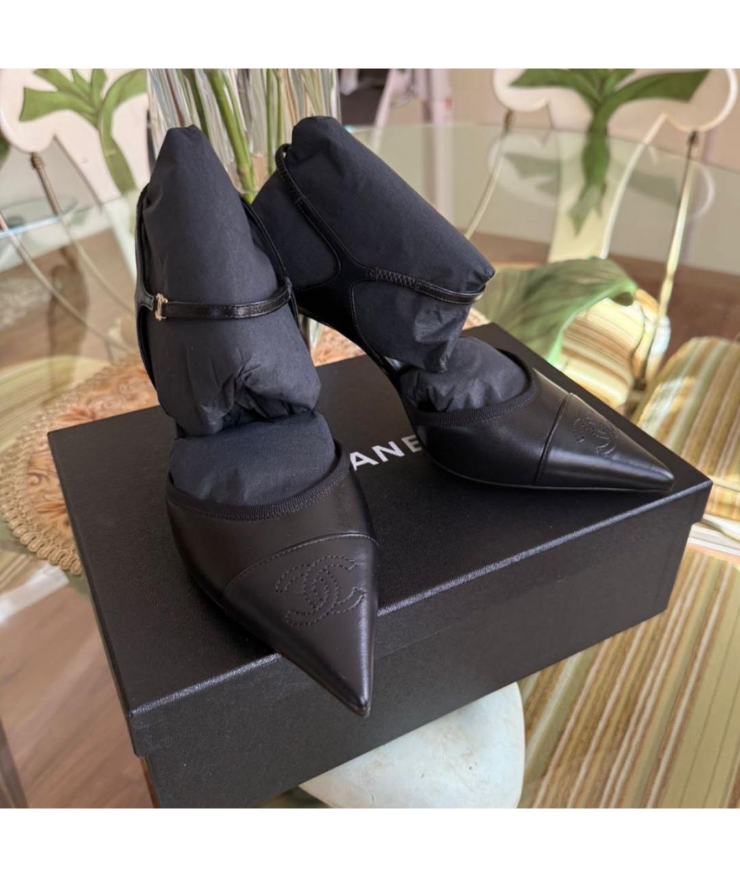 CHANEL Черные кожаные туфли, фото 9
