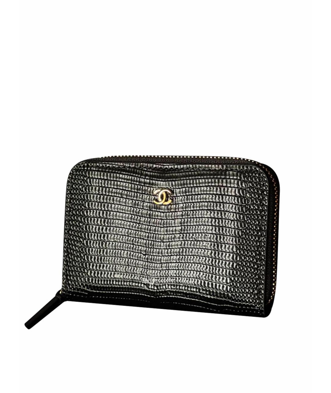 CHANEL Черный кожаный кошелек, фото 1