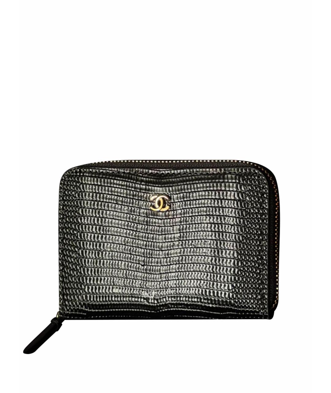 CHANEL Черный кожаный кошелек, фото 3