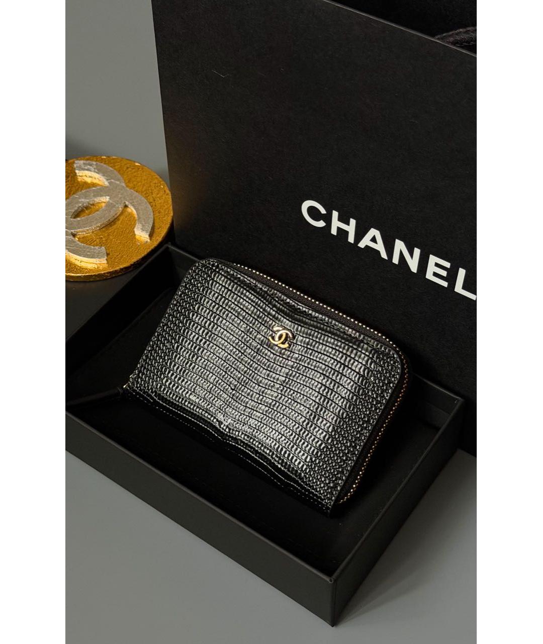 CHANEL Черный кожаный кошелек, фото 2