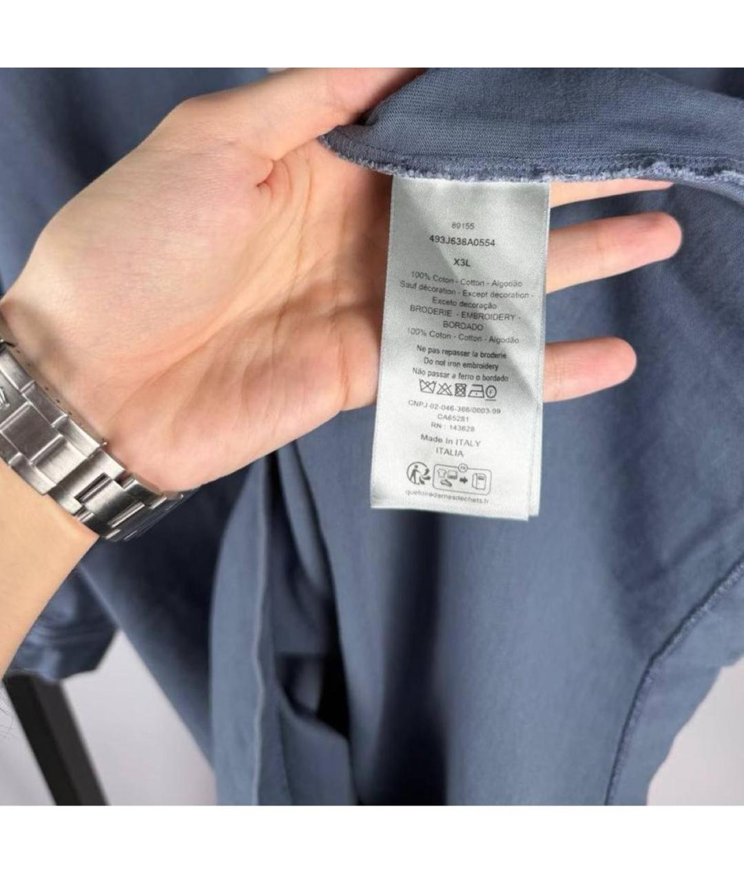 STONE ISLAND Голубое хлопковое поло с коротким рукавом, фото 4