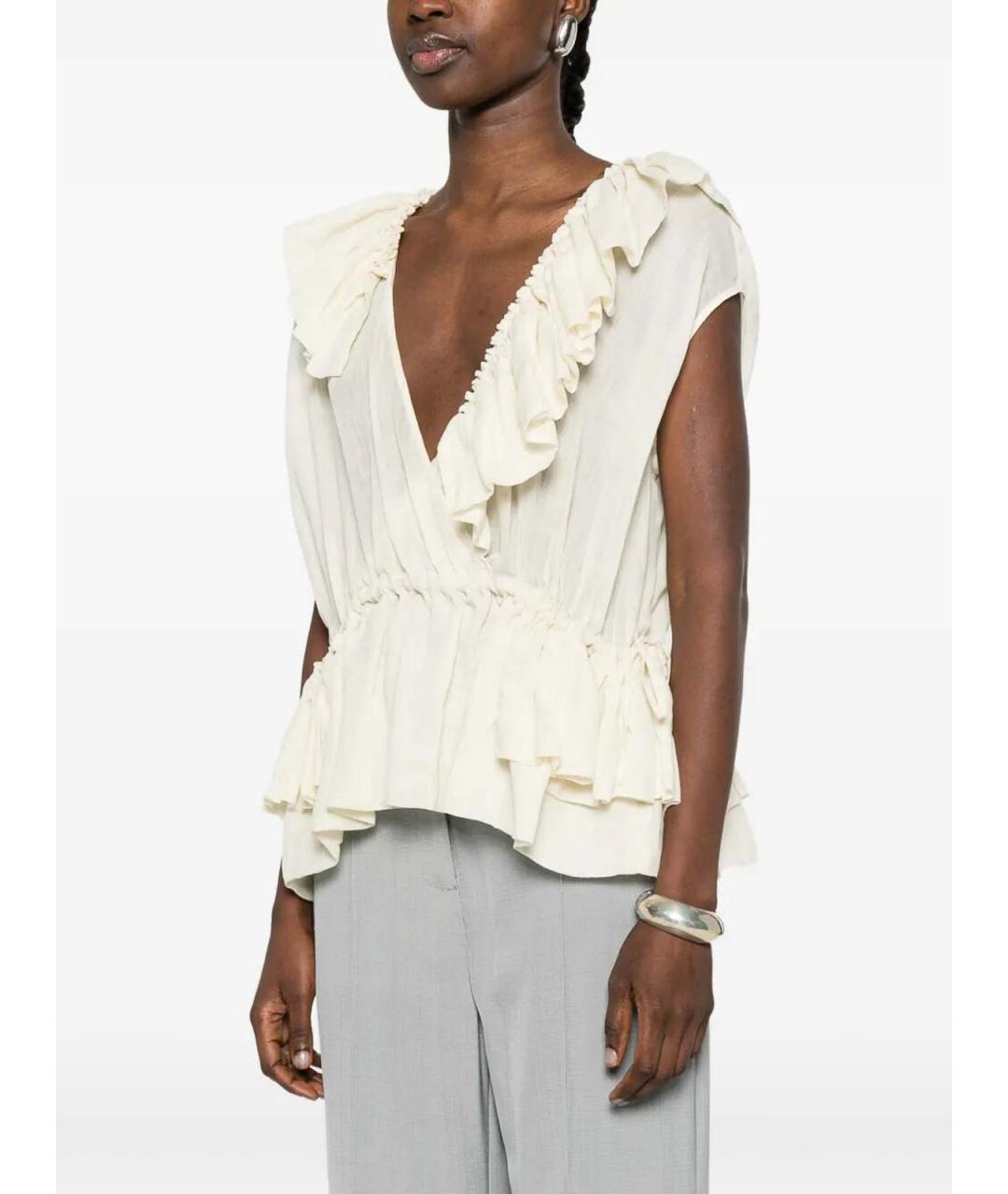 DRIES VAN NOTEN Бежевая майка, фото 4