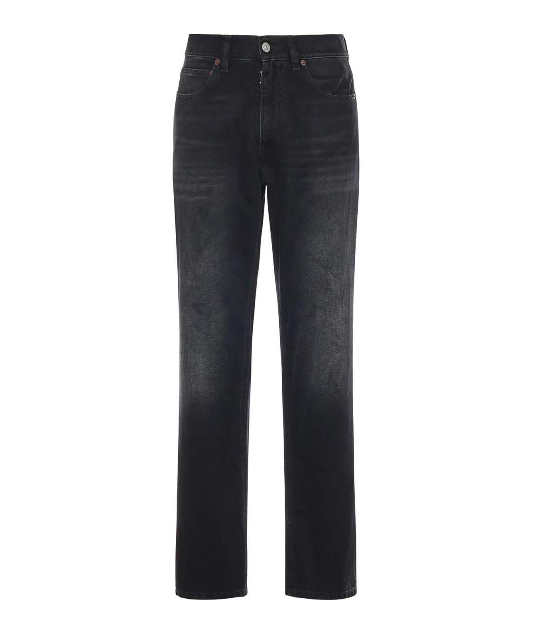 MM6 MAISON MARGIELA Черные хлопковые прямые джинсы, фото 1