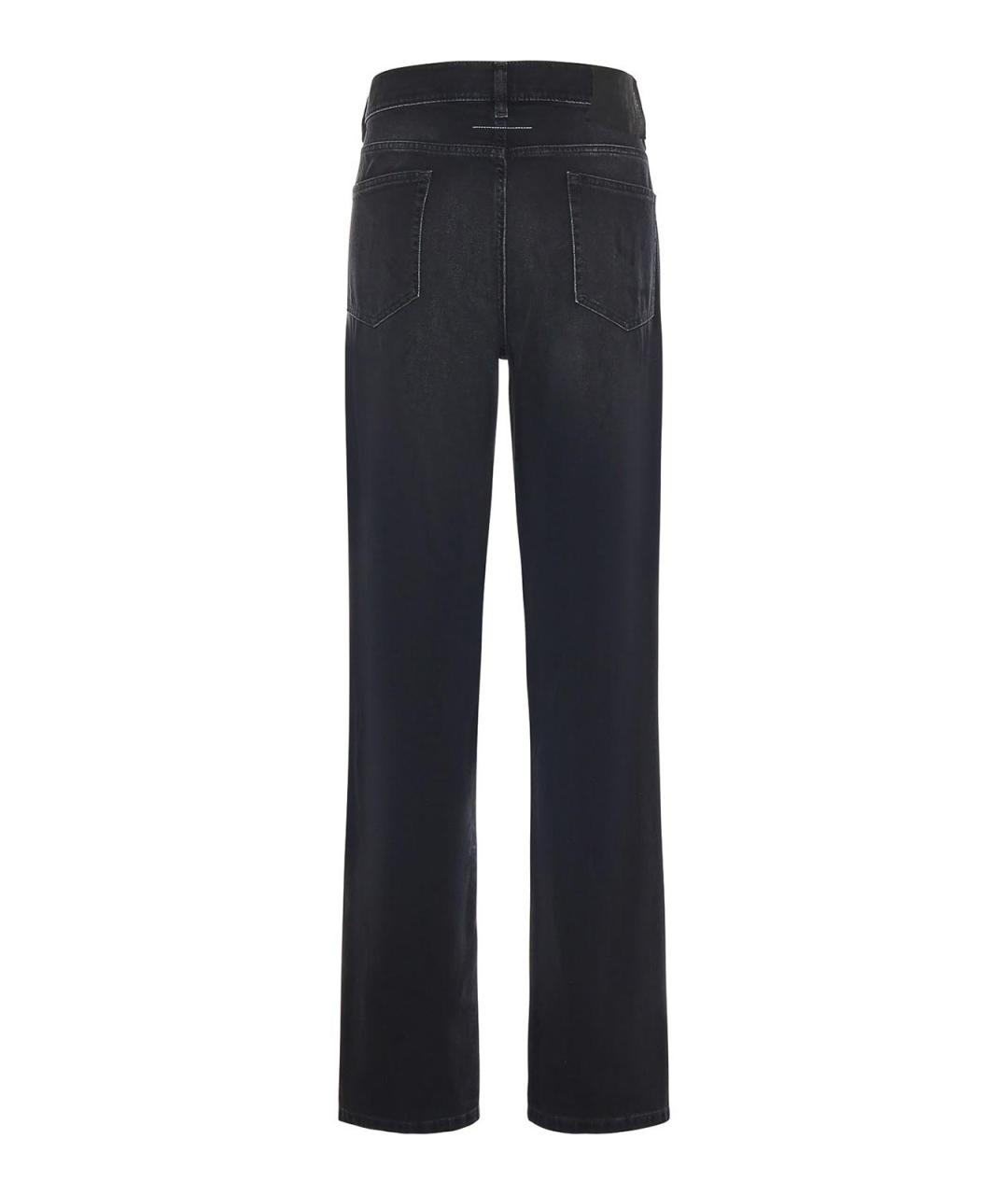 MM6 MAISON MARGIELA Черные хлопковые прямые джинсы, фото 2