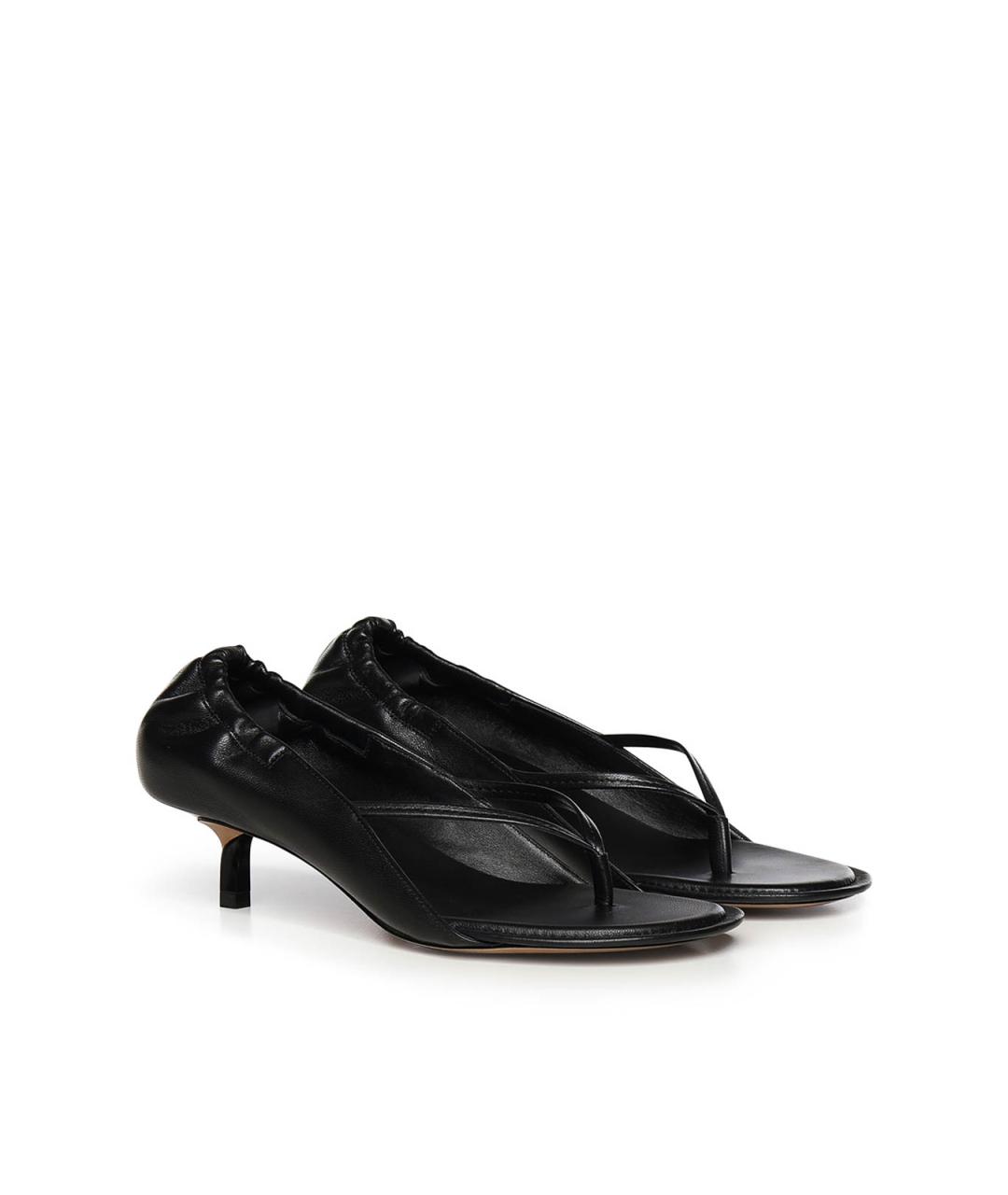 JACQUEMUS Черные кожаные сандалии, фото 4