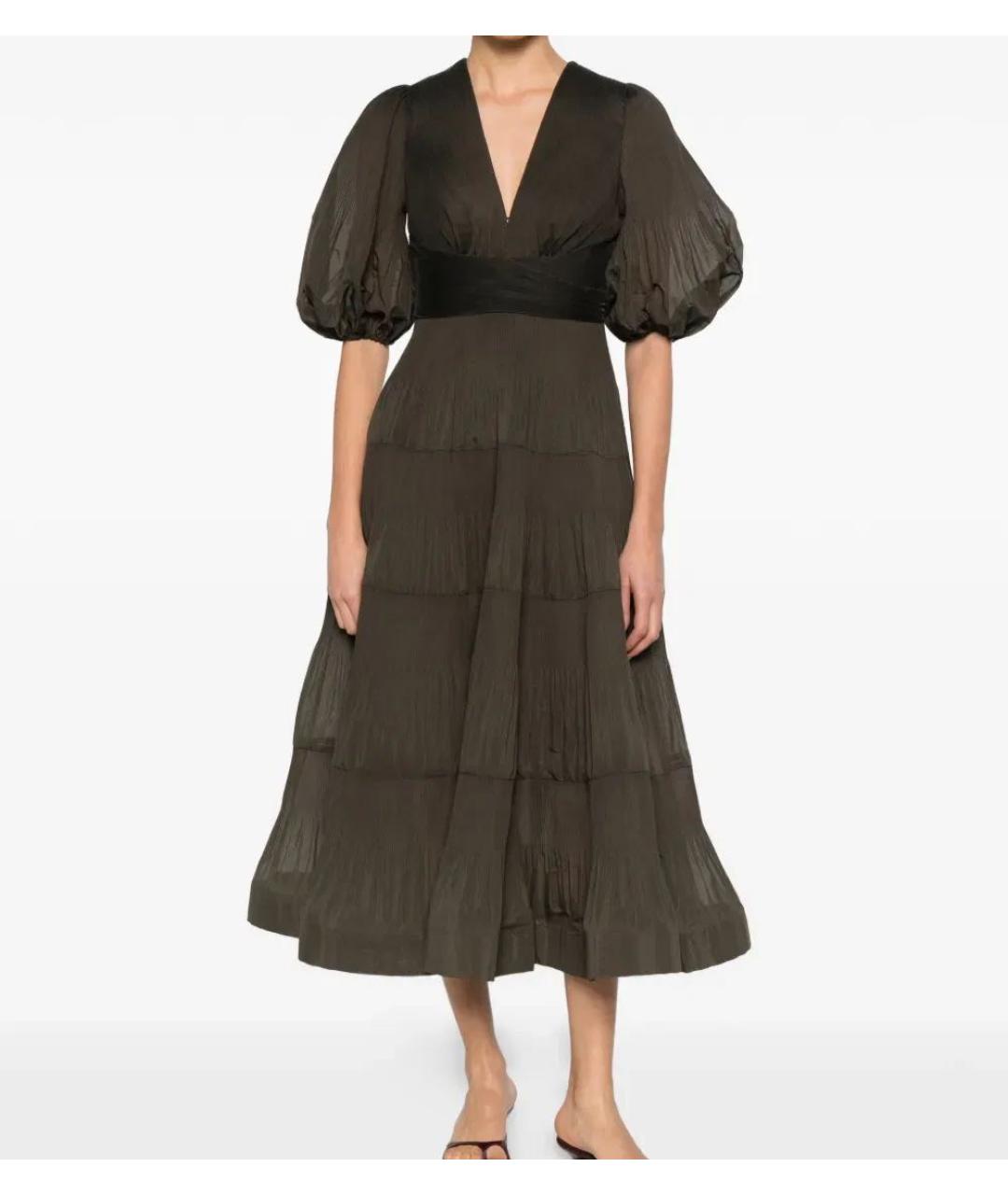 ZIMMERMANN Зеленое полиэстеровое коктейльное платье, фото 4