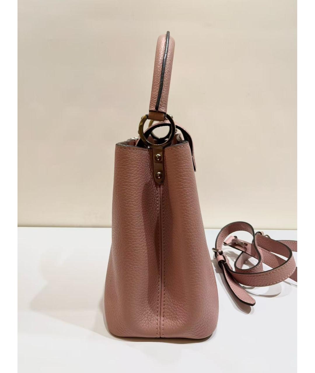 LOUIS VUITTON Розовая кожаная сумка с короткими ручками, фото 4