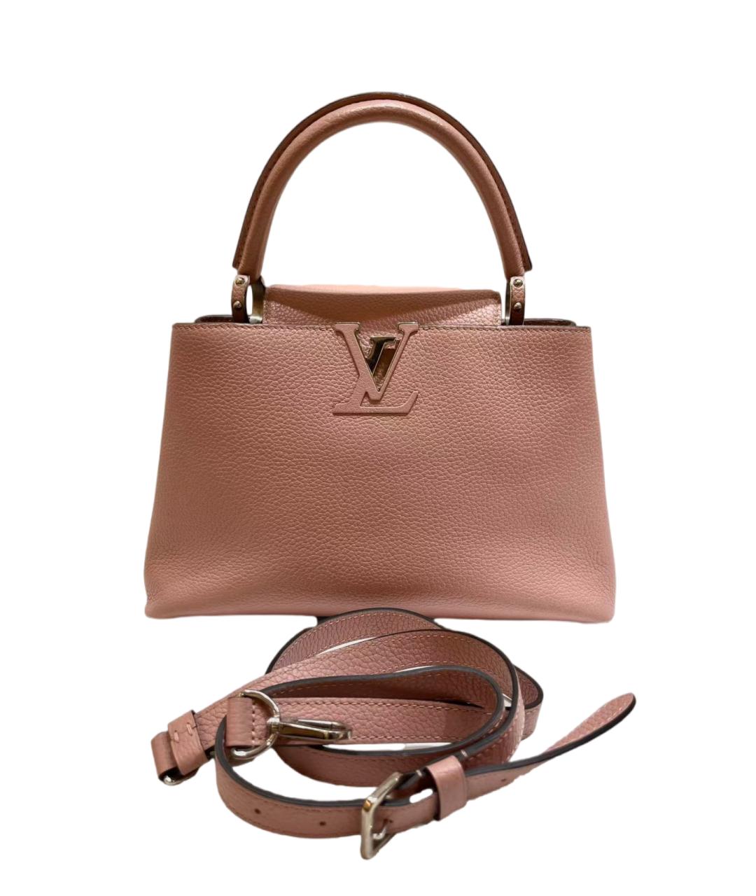 LOUIS VUITTON Розовая кожаная сумка с короткими ручками, фото 6