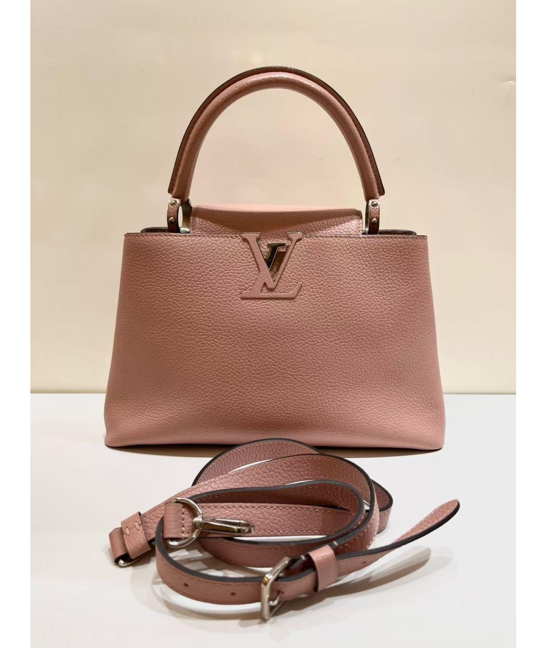 LOUIS VUITTON Розовая кожаная сумка с короткими ручками, фото 2