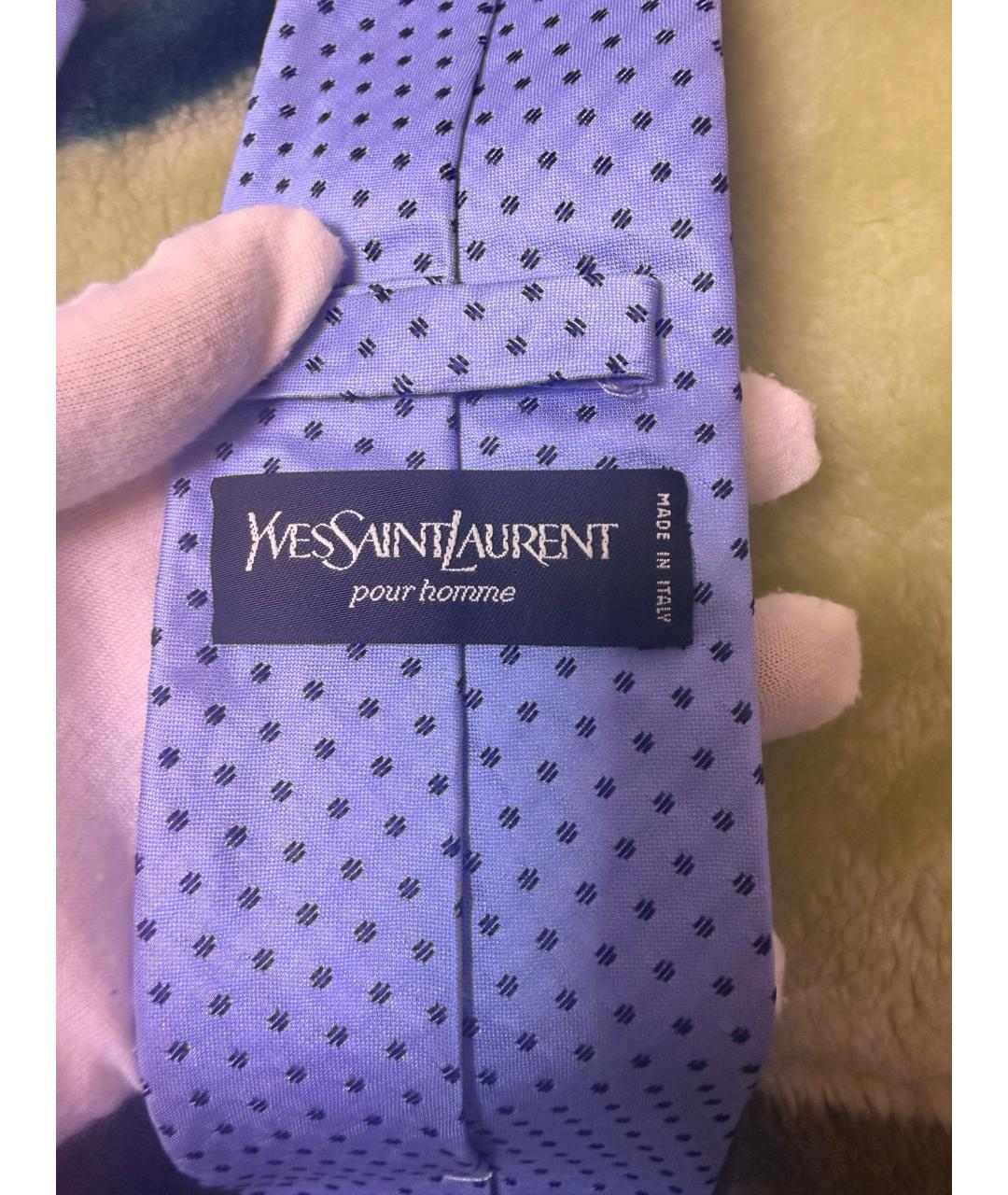 SAINT LAURENT Фиолетовый шелковый галстук, фото 3