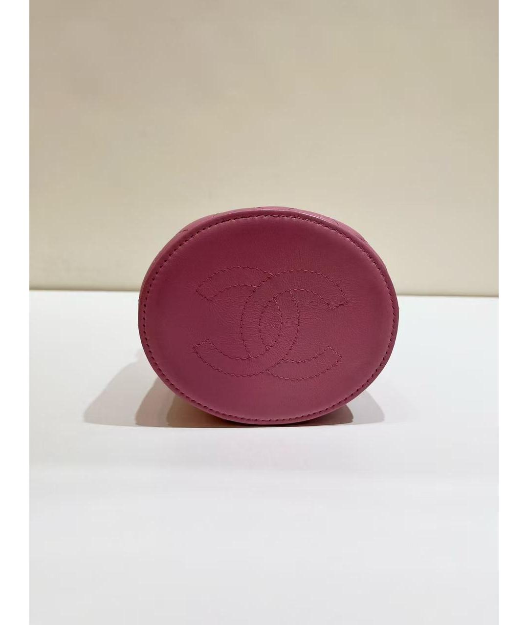 CHANEL Розовая кожаная сумка с короткими ручками, фото 5