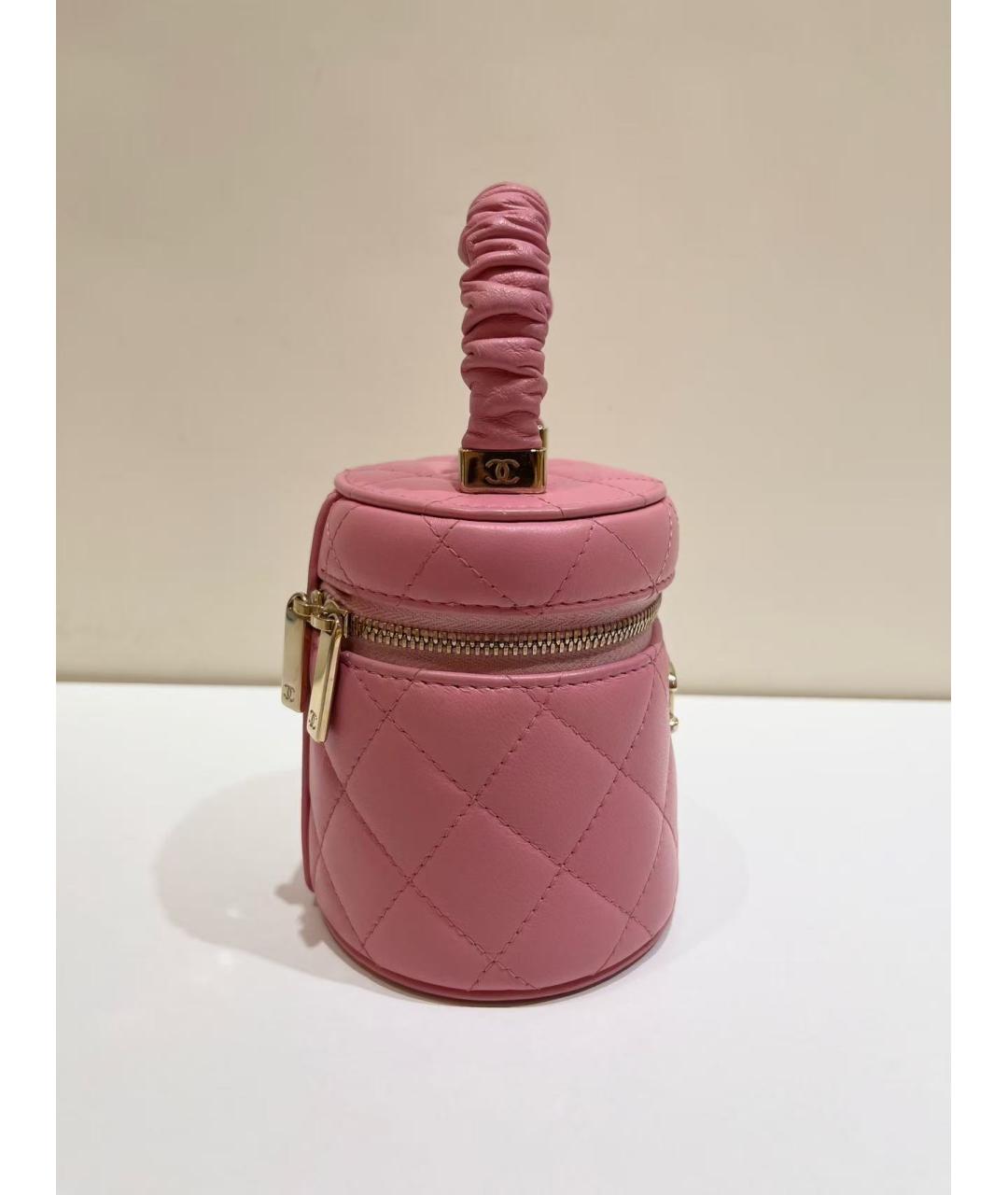 CHANEL Розовая кожаная сумка с короткими ручками, фото 4
