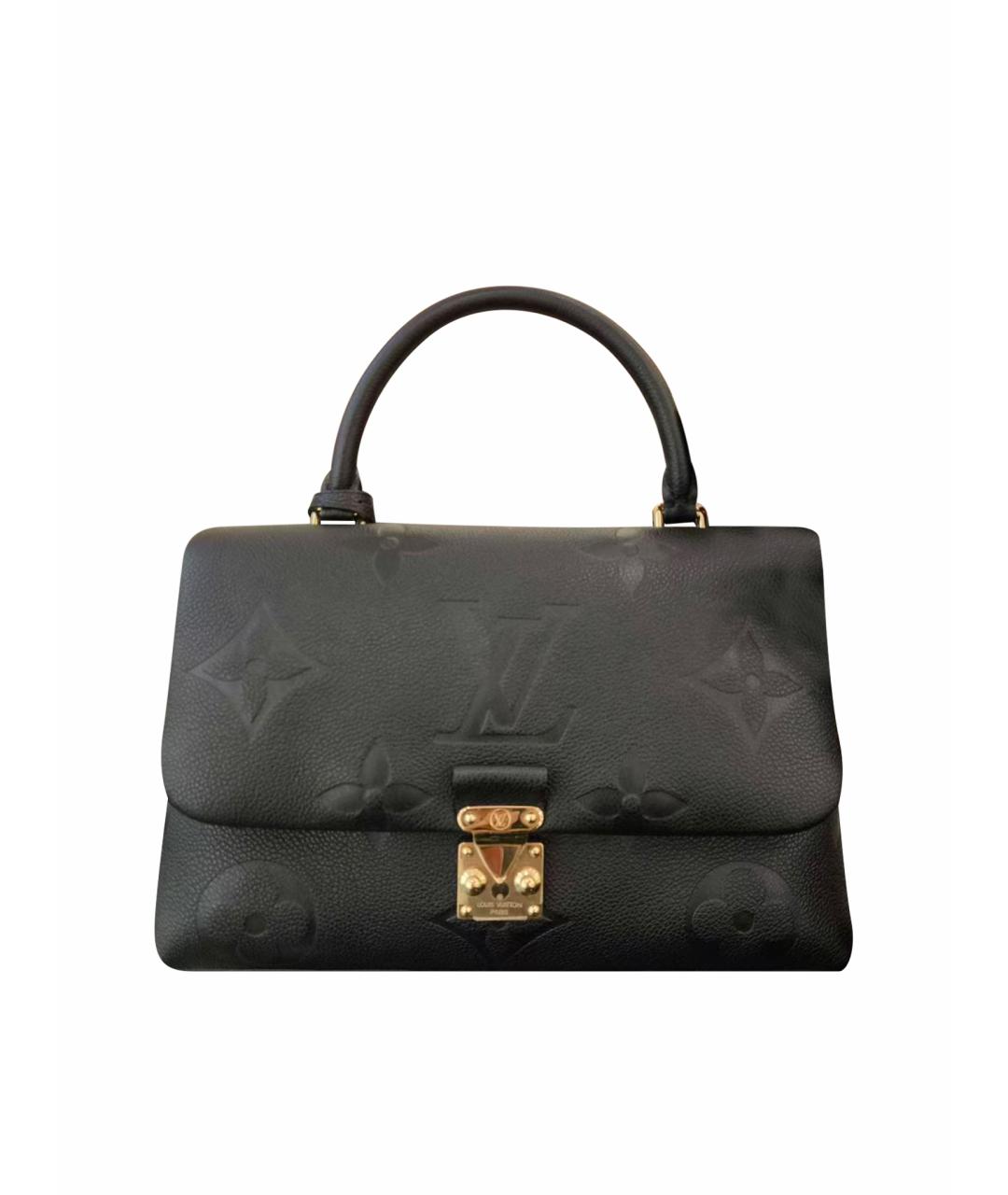 LOUIS VUITTON Черная кожаная сумка с короткими ручками, фото 1