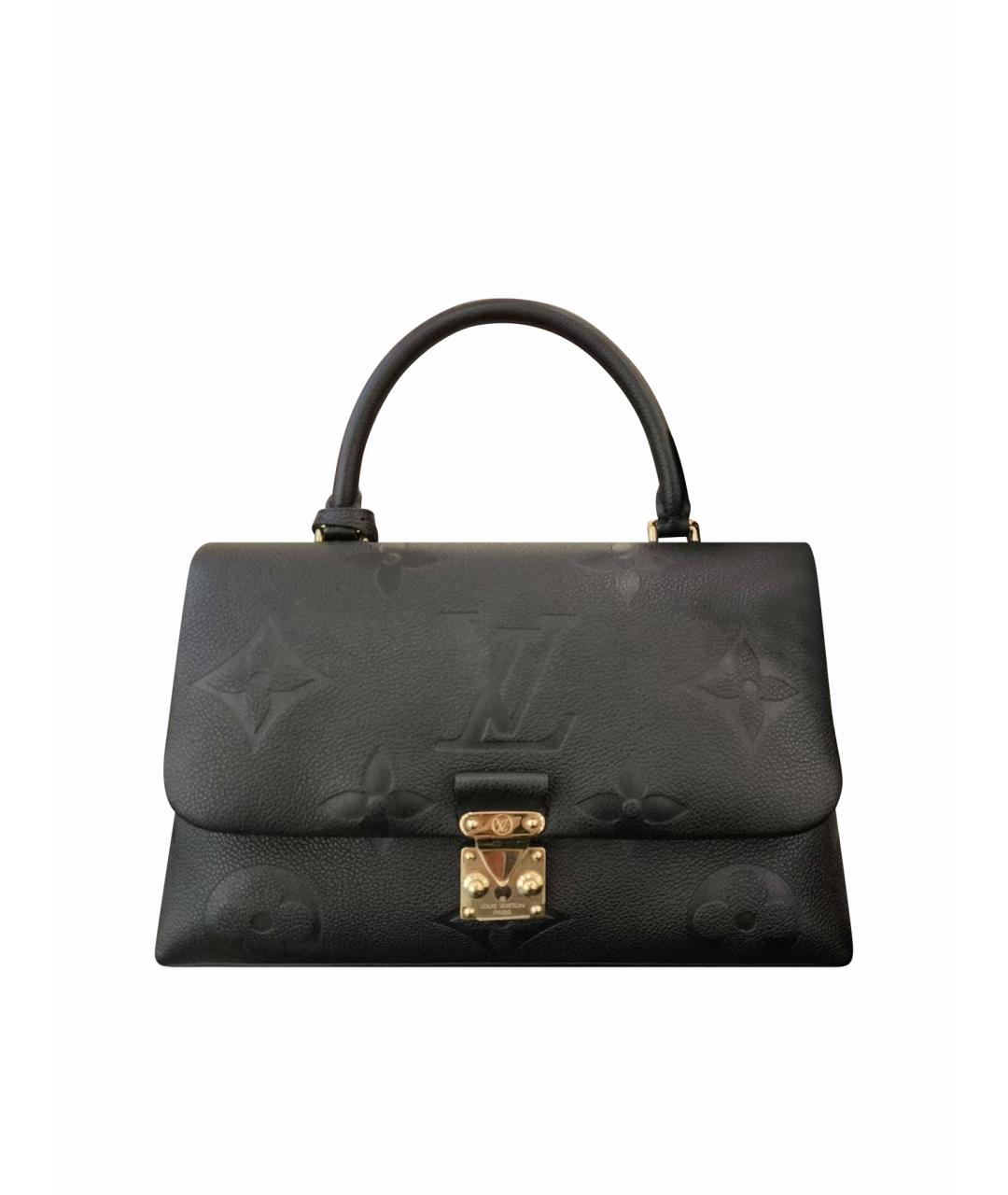 LOUIS VUITTON Черная кожаная сумка с короткими ручками, фото 3