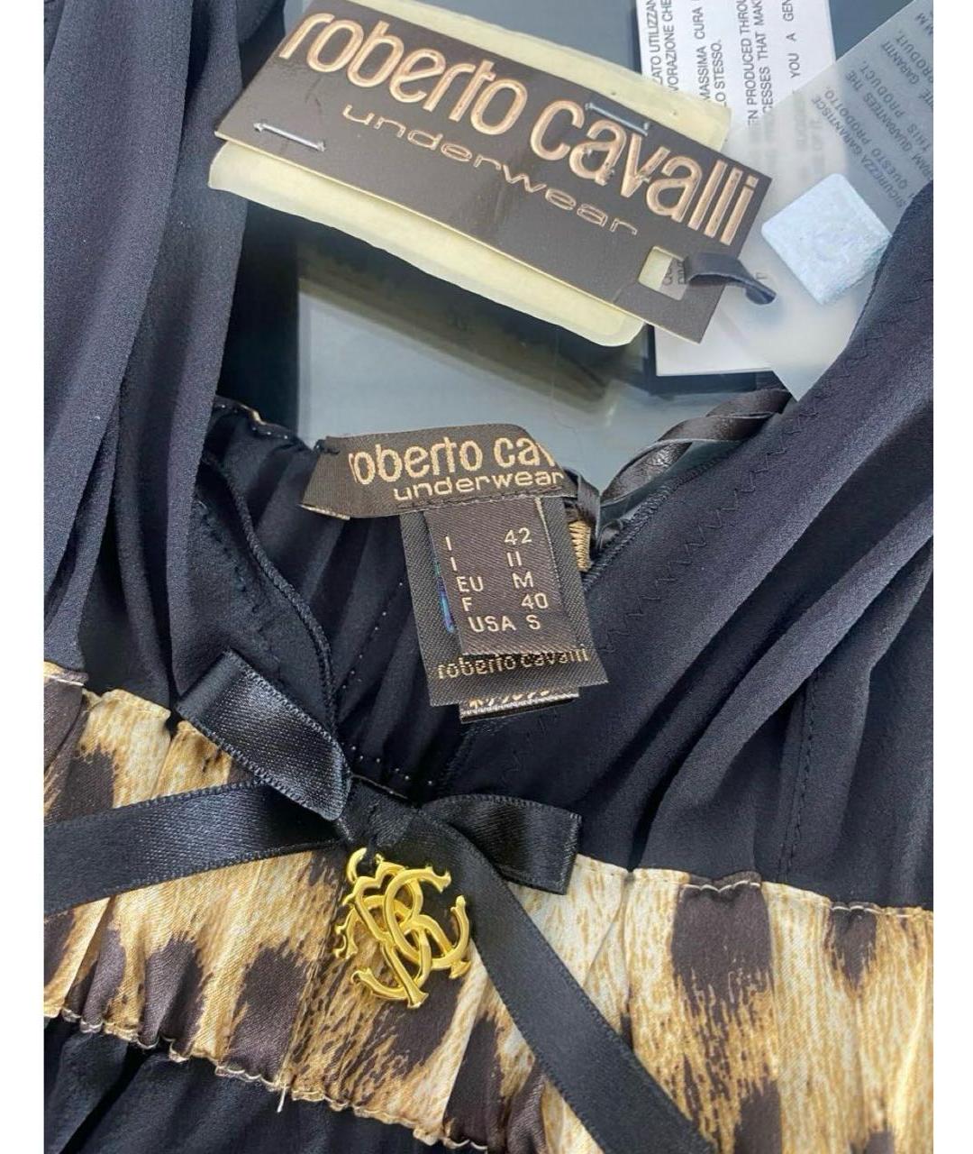 ROBERTO CAVALLI Черная шелковая майка, фото 3