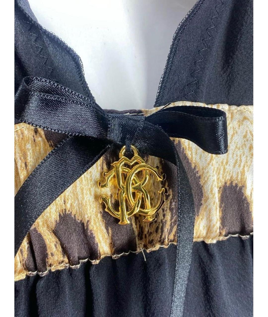 ROBERTO CAVALLI Черная шелковая майка, фото 4