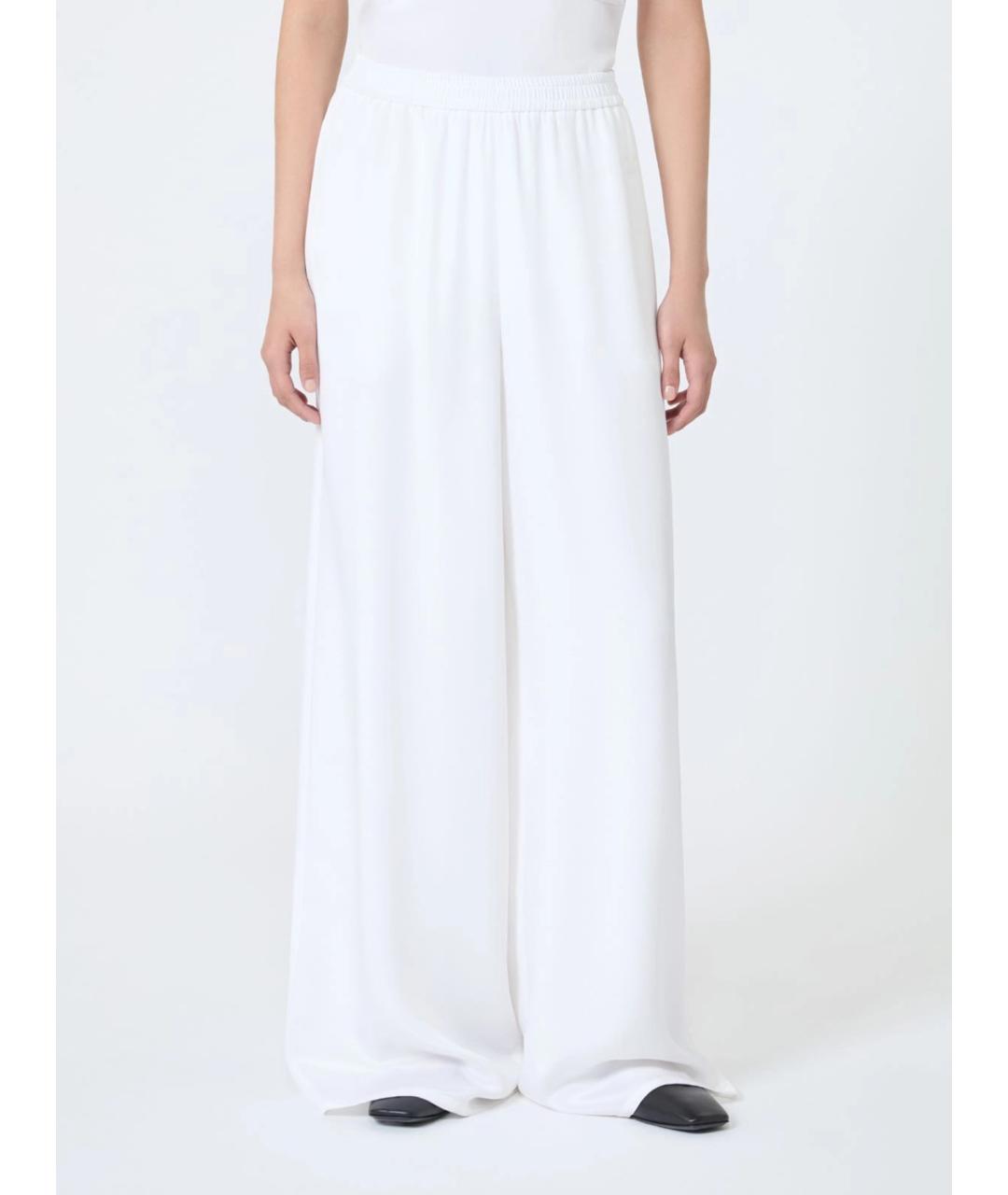 MAX MARA Белые шелковые брюки широкие, фото 3