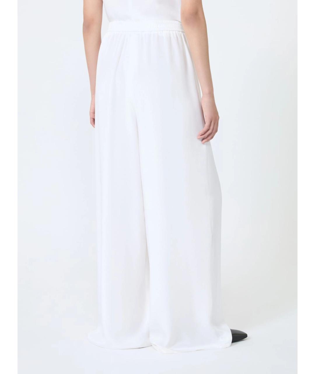 MAX MARA Белые шелковые брюки широкие, фото 4