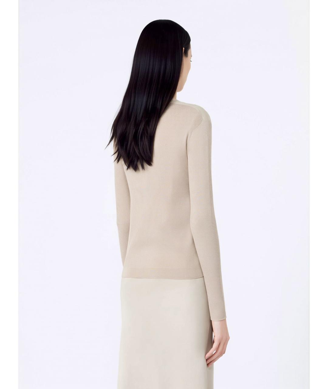 MAX MARA Бежевый шелковый кардиган, фото 4