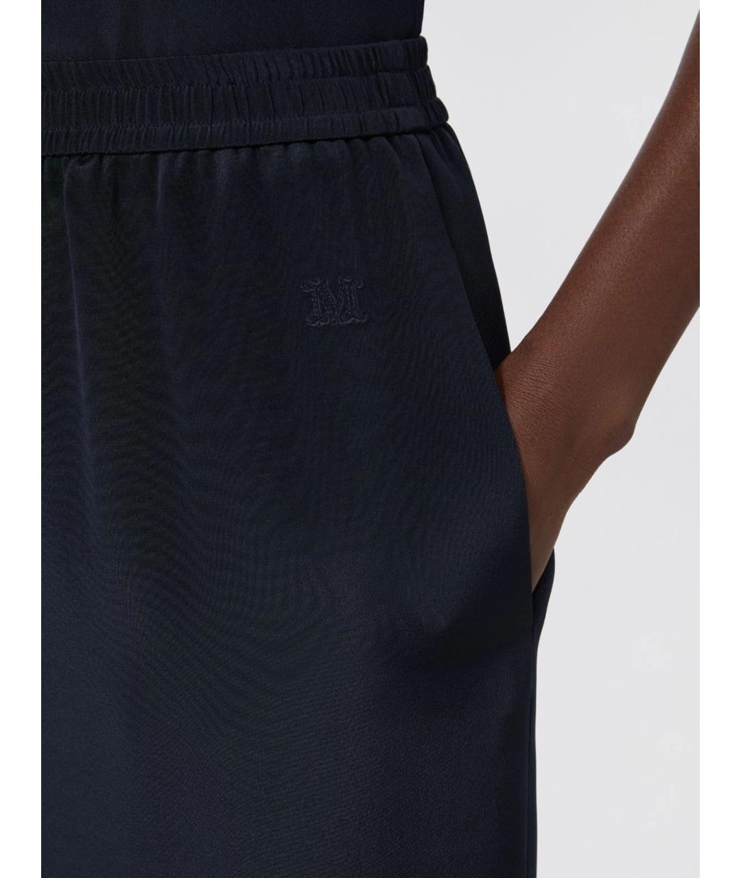 MAX MARA Темно-синие шелковые брюки широкие, фото 5