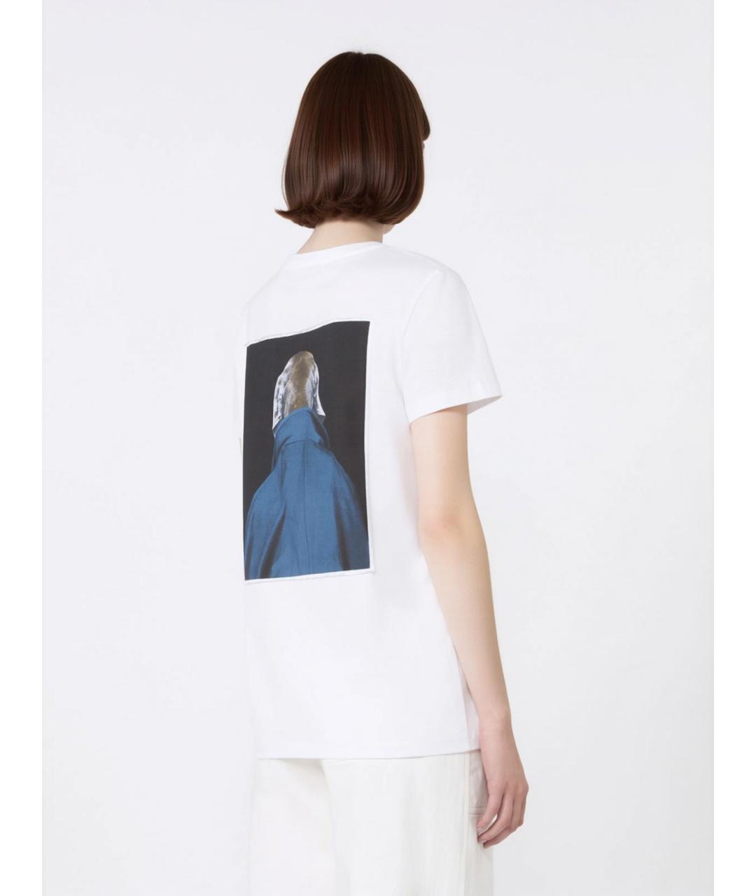 MAX MARA Белая хлопковая футболка, фото 4