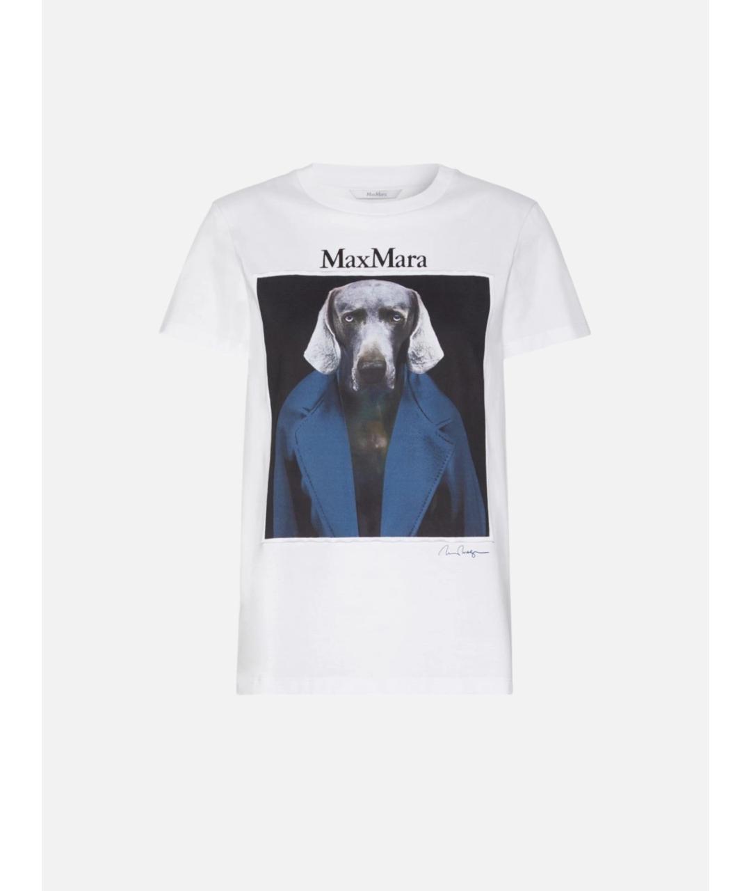 MAX MARA Белая хлопковая футболка, фото 1