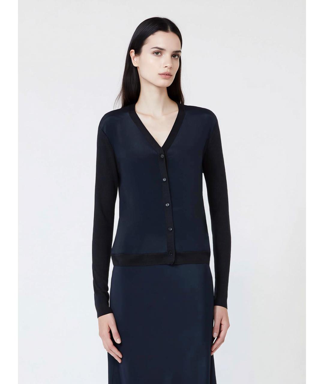 MAX MARA Темно-синий шелковый кардиган, фото 3
