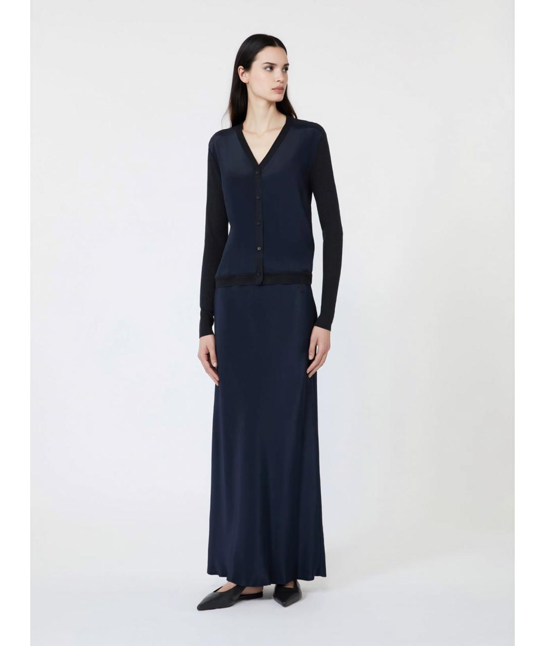 MAX MARA Темно-синий шелковый кардиган, фото 2