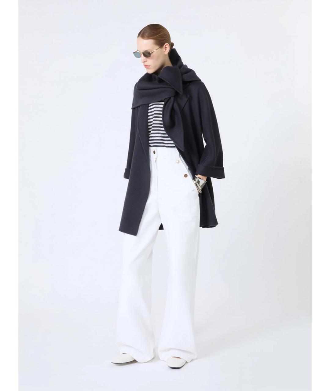 MAX MARA Белые хлопковые брюки широкие, фото 2
