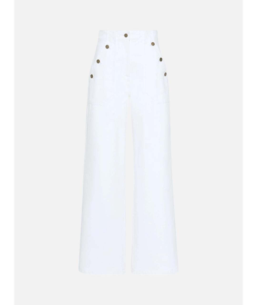 MAX MARA Белые хлопковые брюки широкие, фото 1