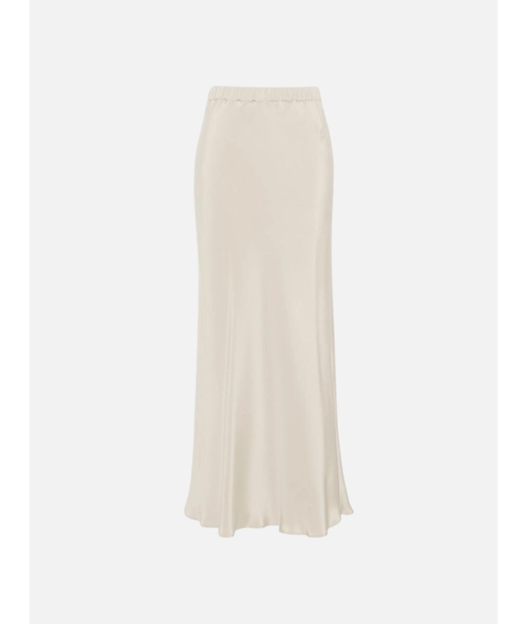 MAX MARA Бежевая шелковая юбка макси, фото 6