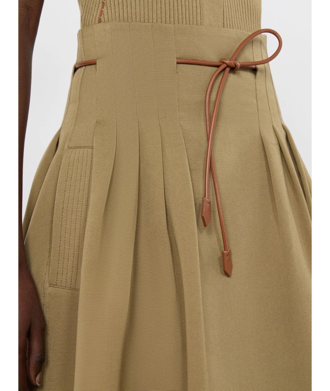 MAX MARA Бежевая хлопковая юбка миди, фото 5