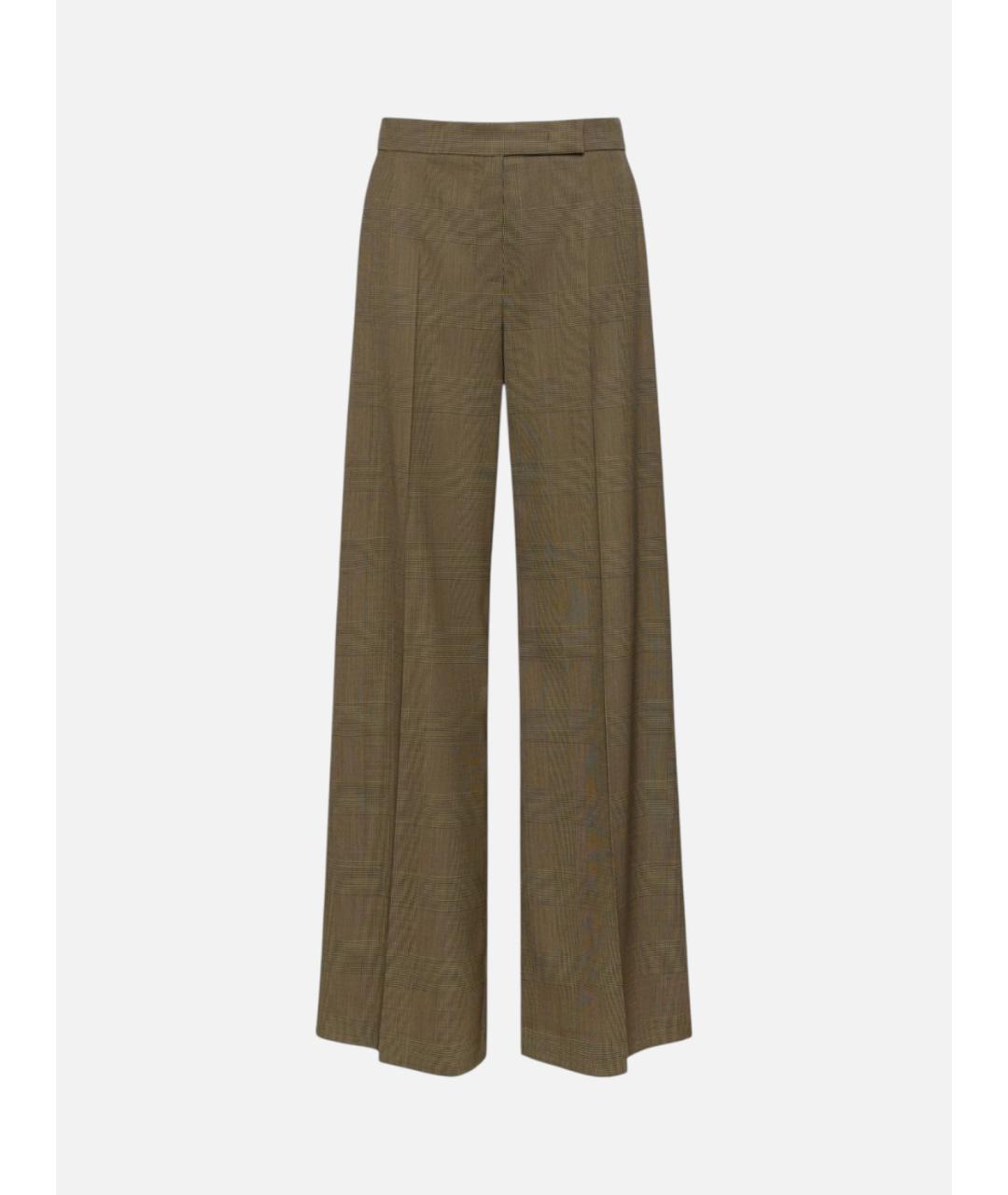 MAX MARA Зеленые шерстяные прямые брюки, фото 1