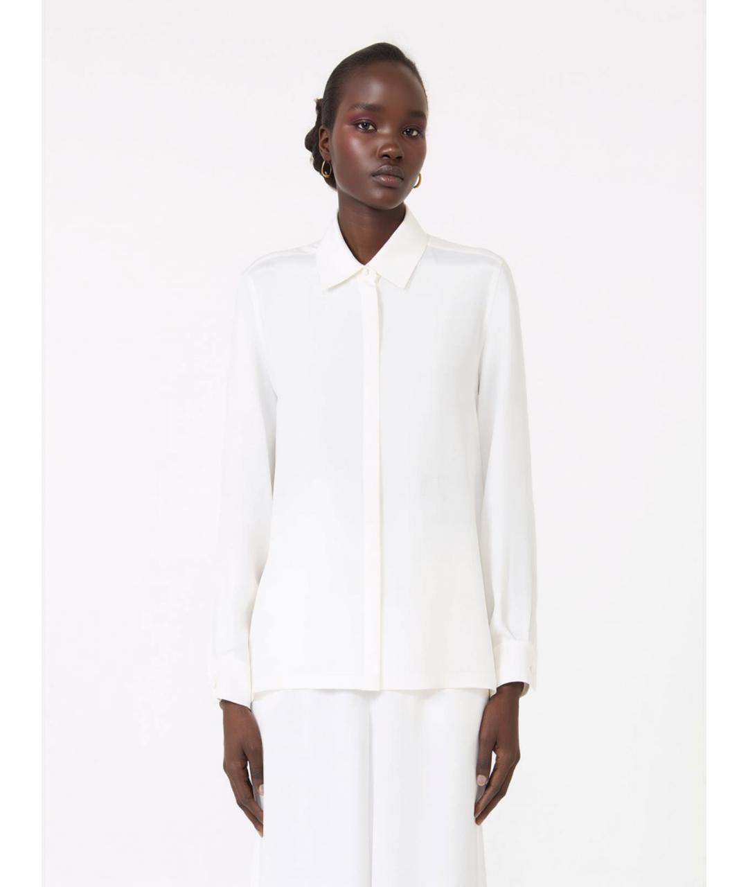 MAX MARA Белая шелковая рубашка, фото 3