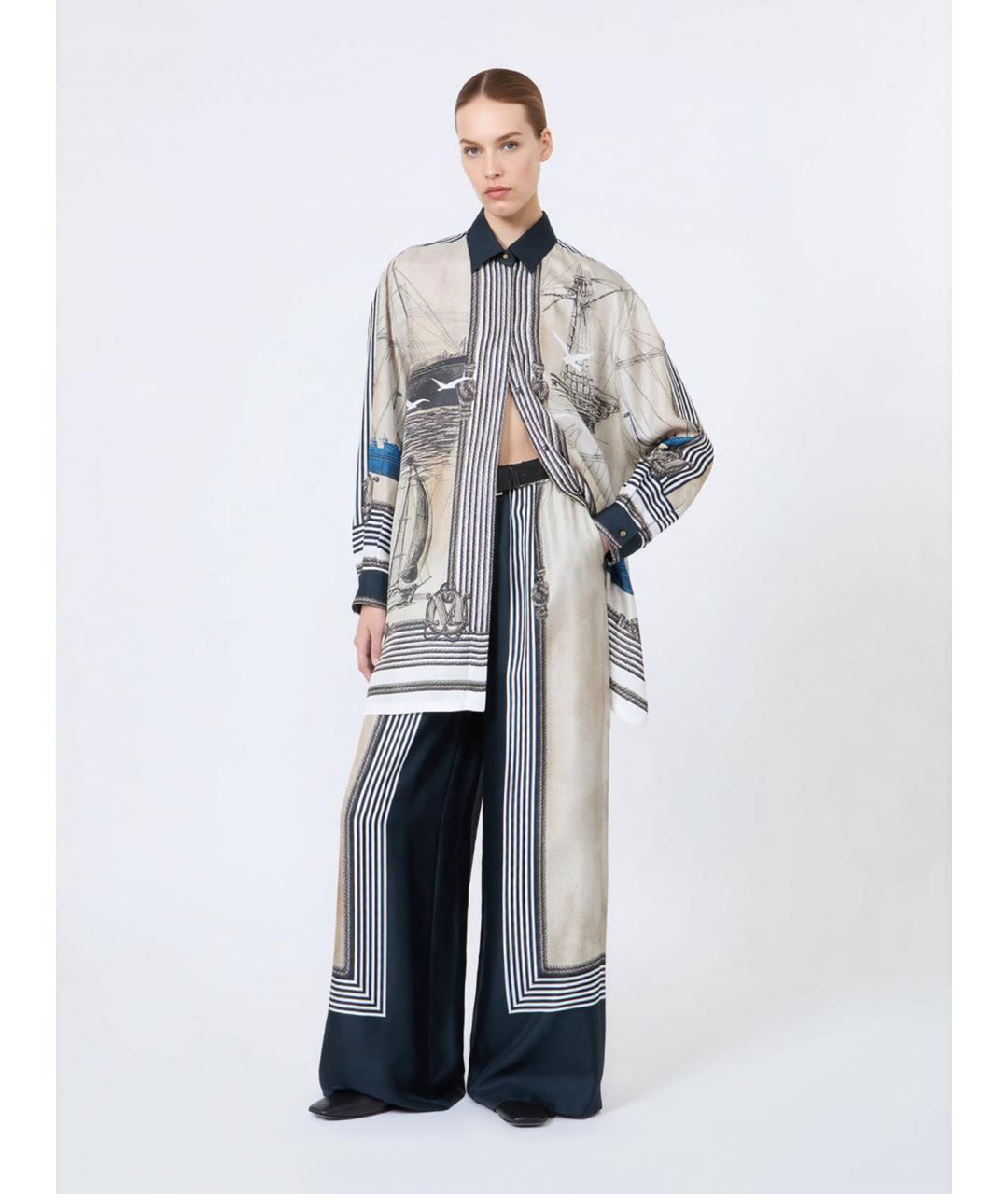 MAX MARA Мульти шелковые брюки широкие, фото 2
