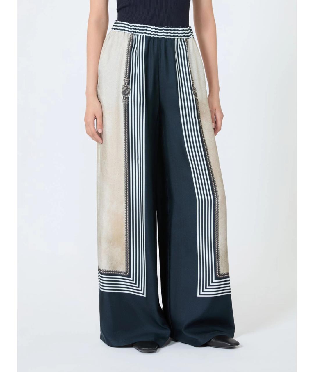 MAX MARA Мульти шелковые брюки широкие, фото 3
