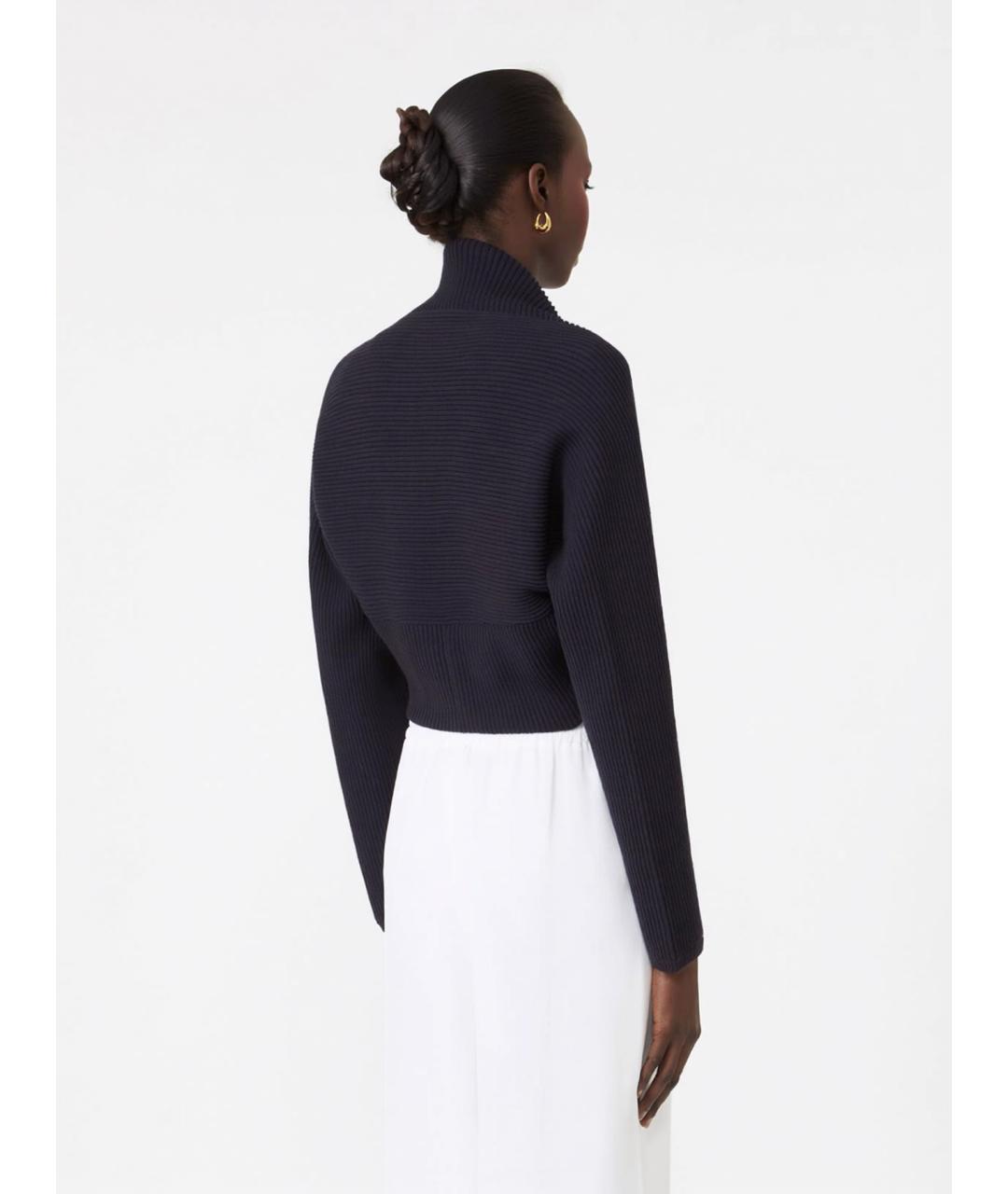 MAX MARA Темно-синий вискозный кардиган, фото 3