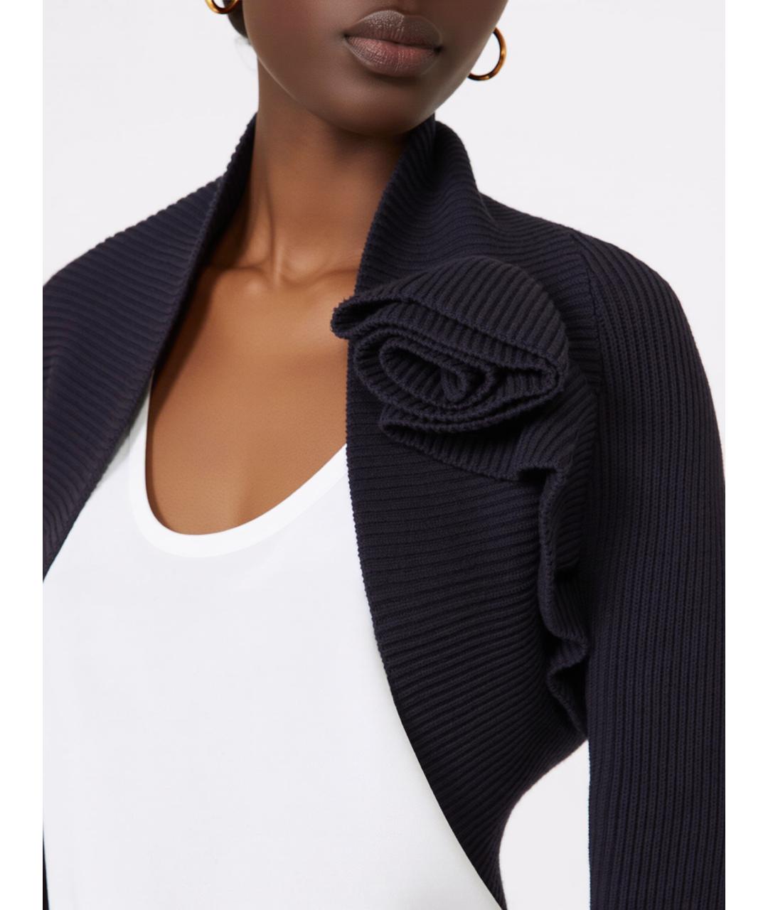 MAX MARA Темно-синий вискозный кардиган, фото 4