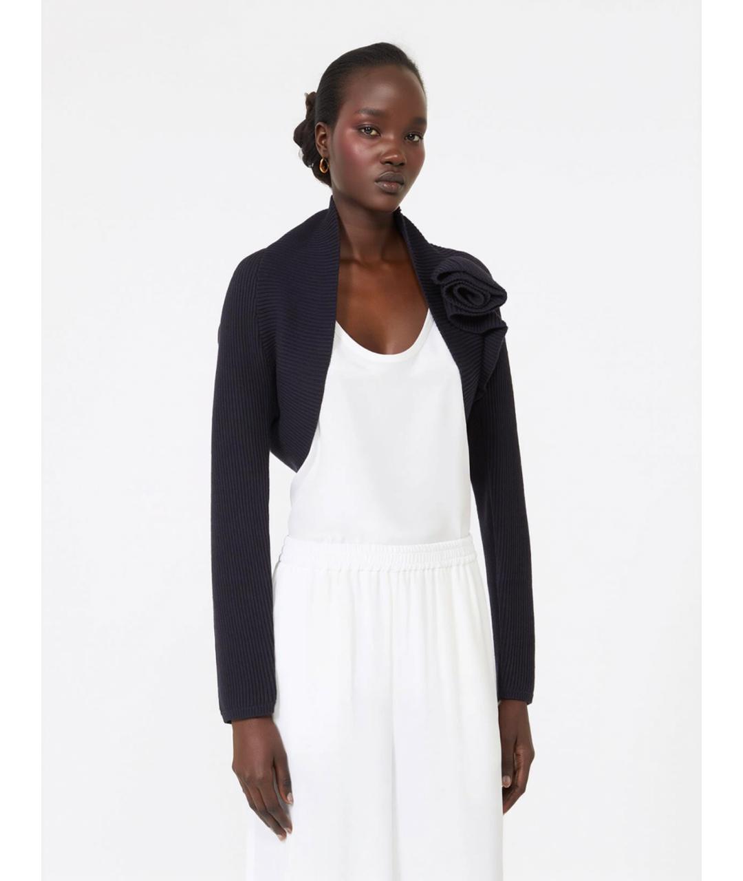 MAX MARA Темно-синий вискозный кардиган, фото 2
