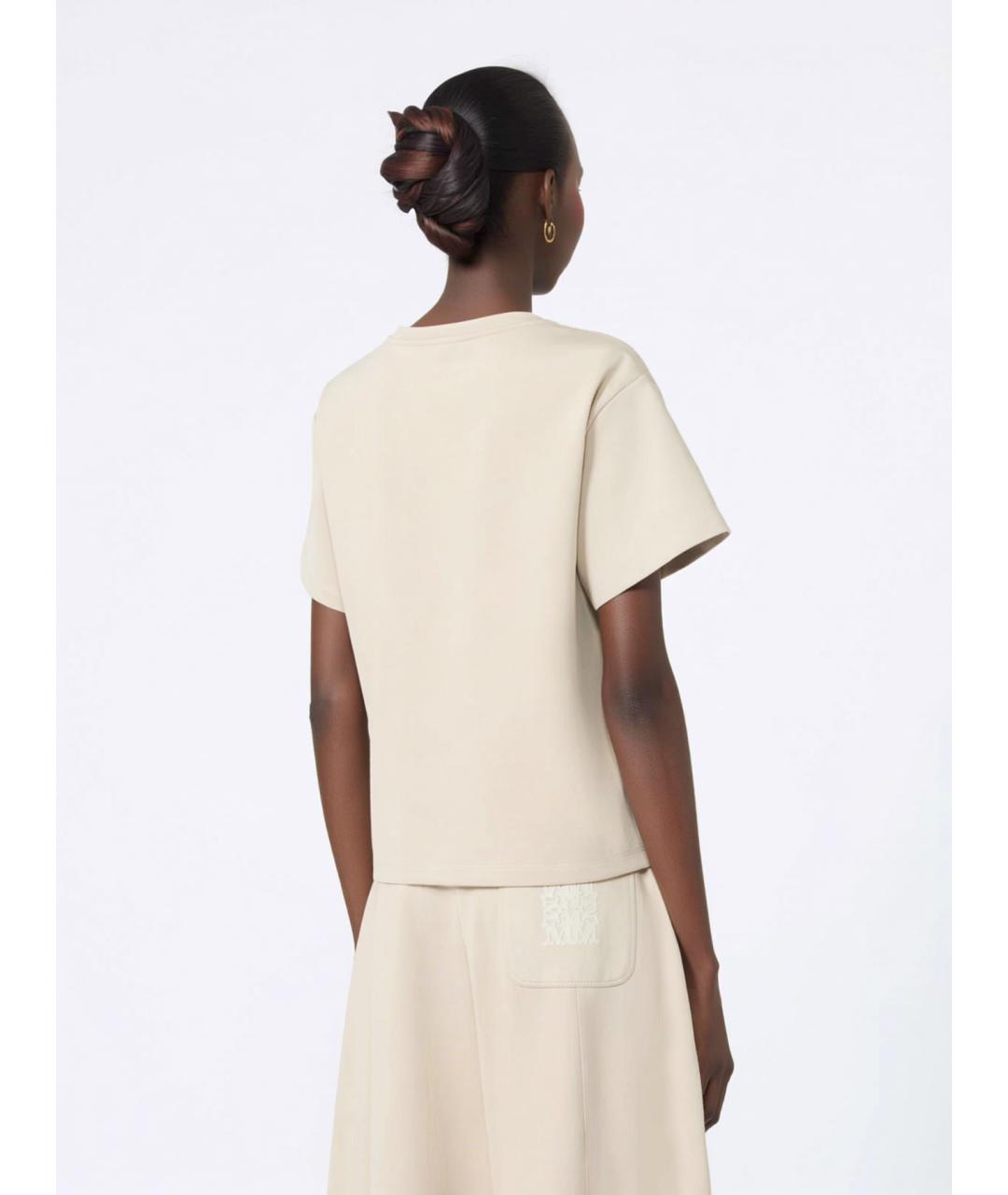 MAX MARA Бежевая полиамидовая футболка, фото 4