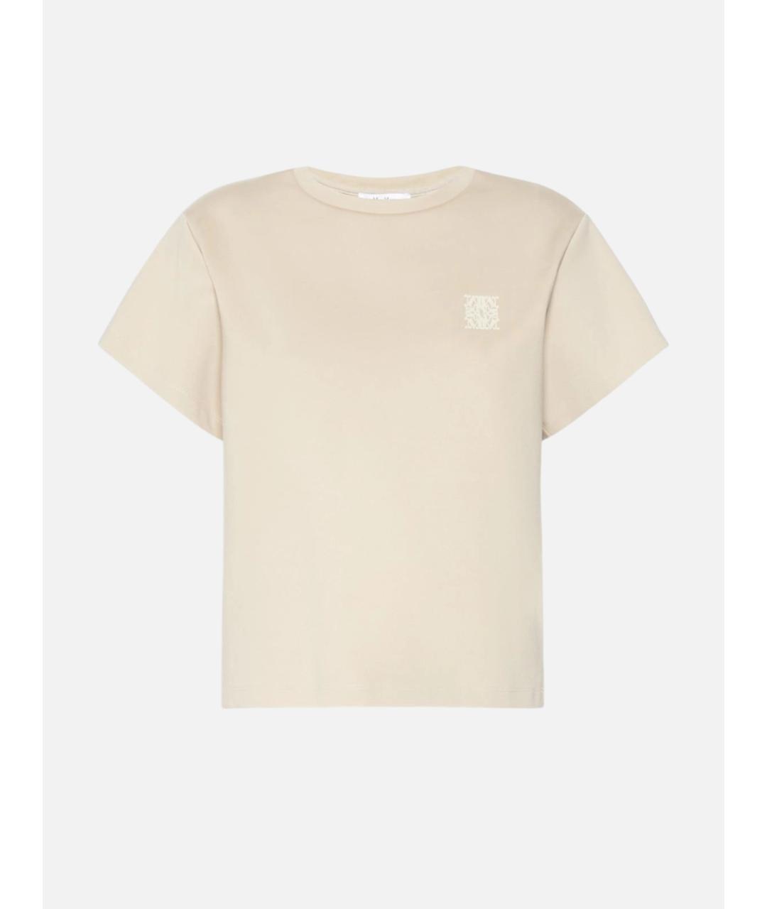 MAX MARA Бежевая полиамидовая футболка, фото 1